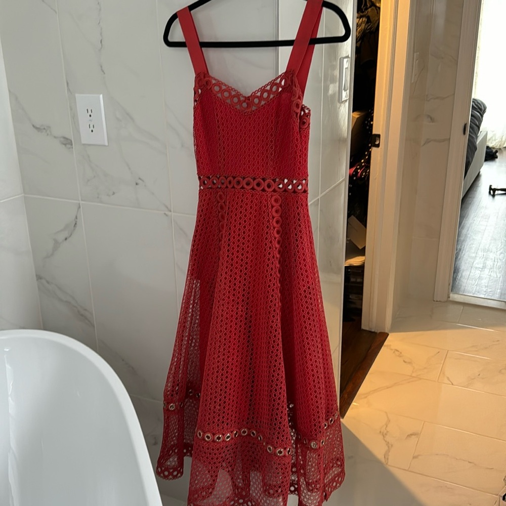 Orange dress eye catching , like new condition